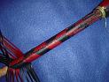 4ft Red and Black 32 plait Custom Signal Whip in Progress A
